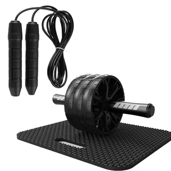 

Abdominal Roller Ab Roller&Jump Rope Home Office Gym Fitness Workout Equipment Exercise Roller Wheel with Knee Pad