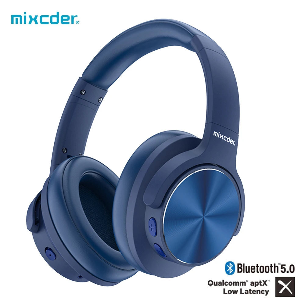 Mixcder E9 PRO aptX LL Headphones Wireless Bluetooth Active Noise Cancelling Headphone USB Fast Charging with MIC Blue Headsets