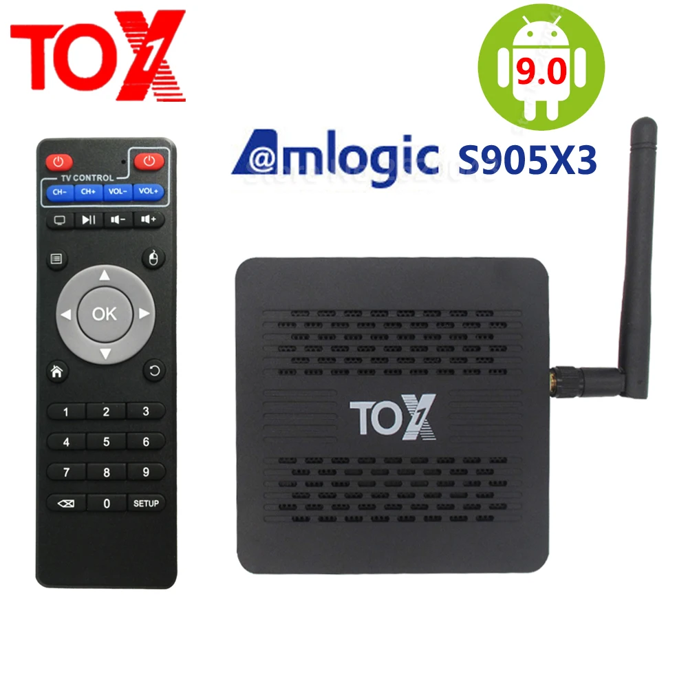 2020 tox1 amlogic s905x3 smart android 9.0 caixa de tv 4gb ram 32gb rom 2.4g 5g wifi bluetooth 1000m lan usb 3.0 4k hd conjunto caixa superior