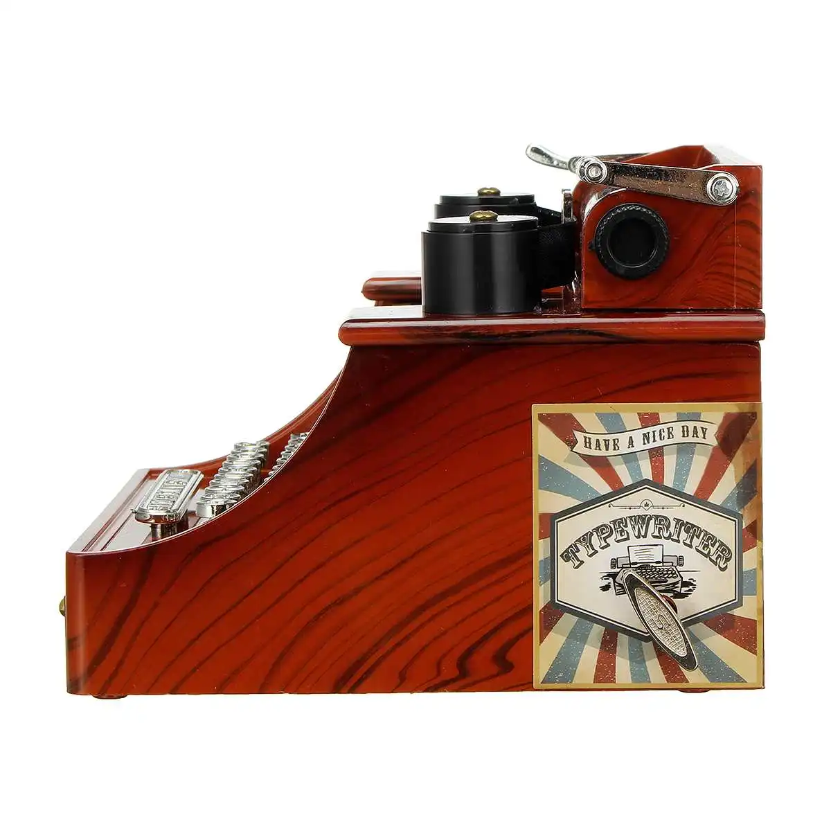 Retro Typewriter Classic Rotating Music Box Sewing Machine Phonograph Jewelry Music Box