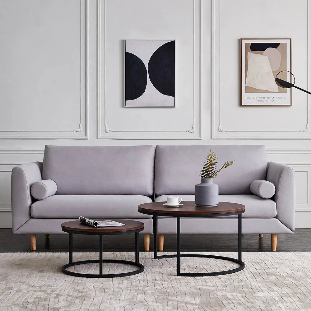

Two Round Table Sets Fit Tea Table Coffee Table Wooden Round Magazine ShelfCoffee Table Modern Home Office Furniture Black