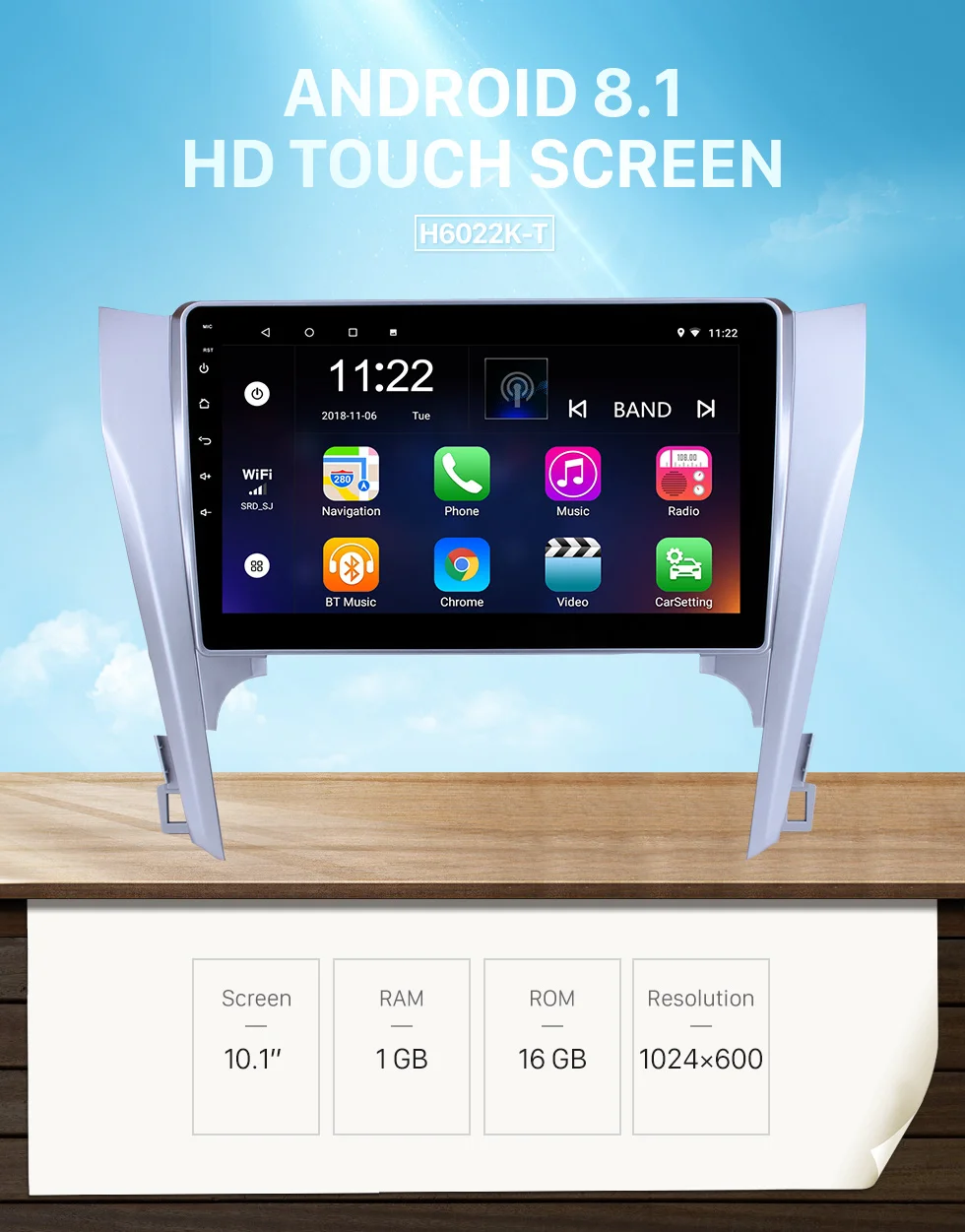 Discount Harfey 10.1" for 2015 Toyota CAMRY Android 8.1 GPS Navigation With Radio Rearview Camera 3G WiFi Bluetooth OBD2  SWC 0