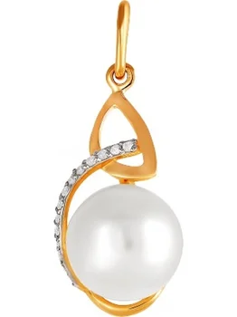 

Примаэксклюзив pendant with pearls and cubic zirconia in red gold