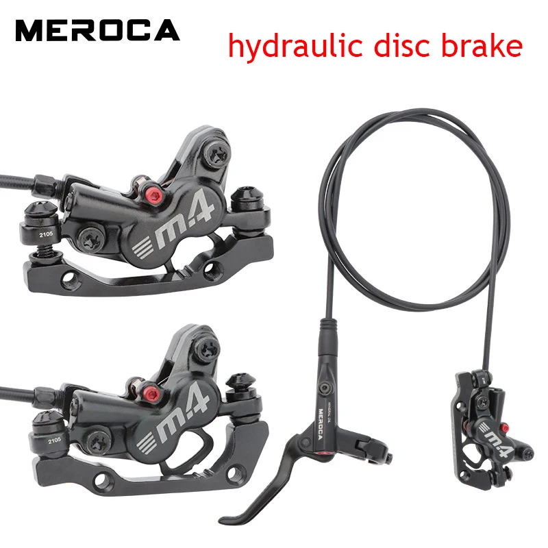 

MEROCA MTB Hydraulic Brakes 4 Pistons Bicycle Brakes Caliper Rotor 160mm Set Hydraulic Disc Caliper For Mountain Bike 800/1400mm