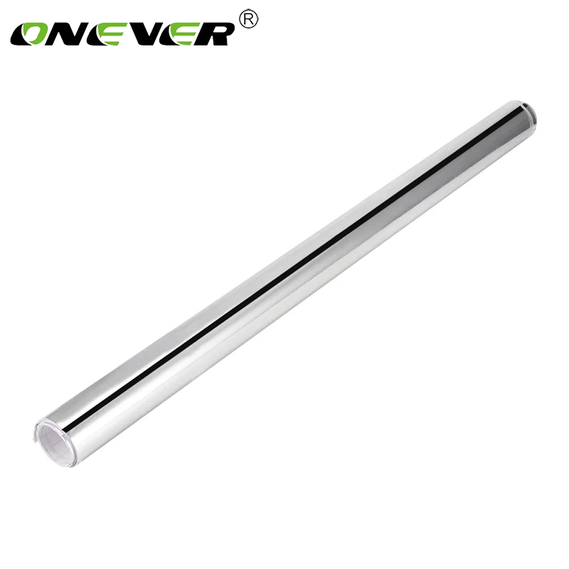 

Onever 50CM 60CM PVC PET Car Wrap Sticker Stretchable Film Chrome Sticker Flexible Chrome Silver Chrome Car Styling