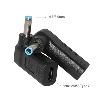 

Dc USB Type C USB C Female to 4.5*3.0 4.5x3.0mm with Pin Male Plug Converter Power Jack Connector Adapter for Hp Envy Ultrabook