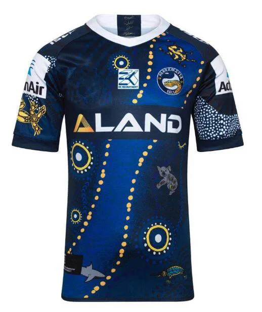 Бежевый PARRAMATTA EELS MEN'S INDIGENOUS JERSEY size S-3XL - Цвет: Бежевый