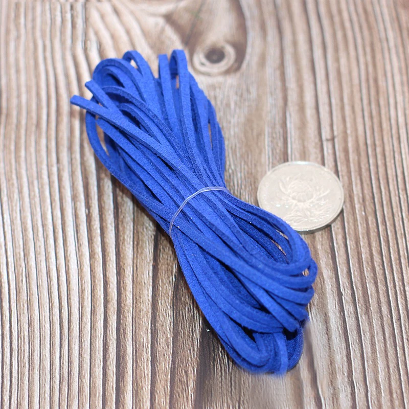 DIY Leather Rope Candy Color Flat Faux Suede Leather Rope Bracelet Necklace Handmade Material 3mm Thickness 5 Meters leather rope supplies