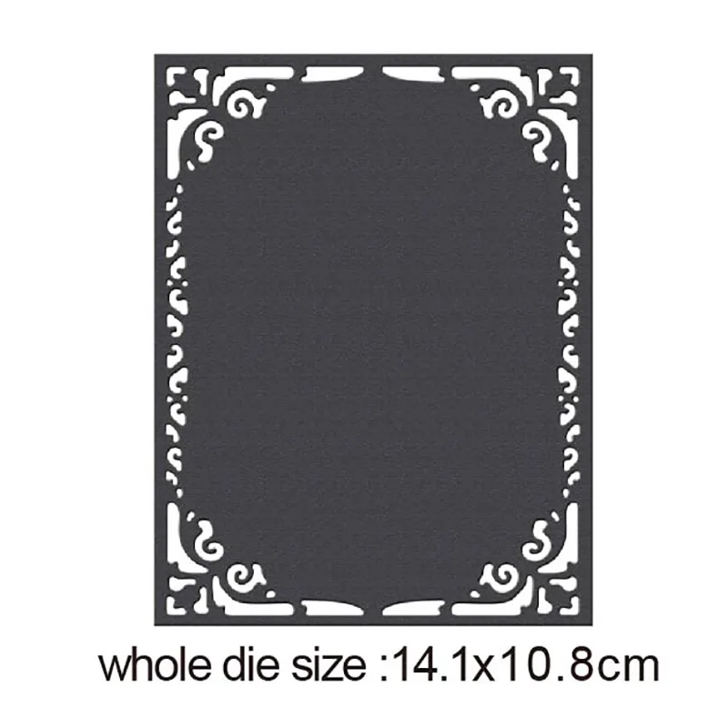 

Carved Edge Rectangle Shape Frame Decor Metal Cutting Dies Stencil DIY Scrapbook Paper Photo Album Craft Template Dies 2020 New