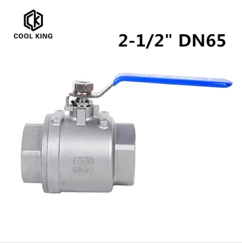 

BSPT 2-1/2" DN65 Female Stainless Steel SS304 2P Full Port Ball Valve with Vinyl Handle Thread Valves