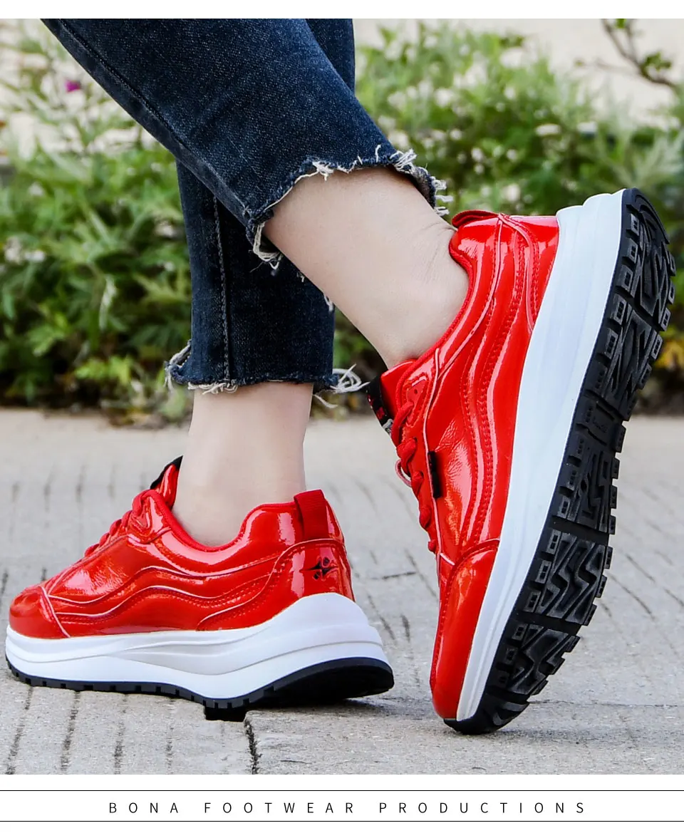 BONA 2021 New Designers Trendy Casual Flats Sneakers Ladies Fashion Comfort Platform Vulcanized Shoes Women Leisure Footwear