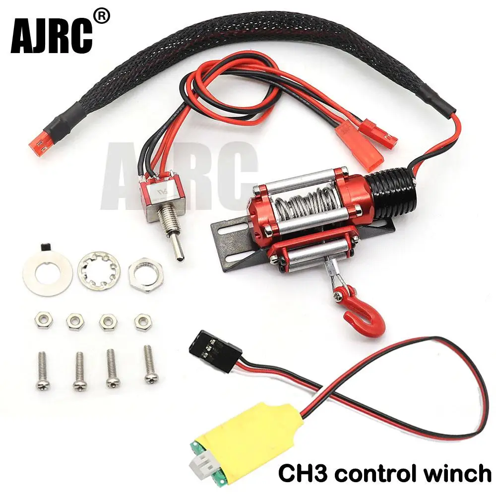 

Metal Steel Wired Automatic Simulated Winch with Switch for 1/10 Redcat HPI TAMIYA Axial SCX10 TRAXXAS TRX-4 RC4WD D90 RC Car