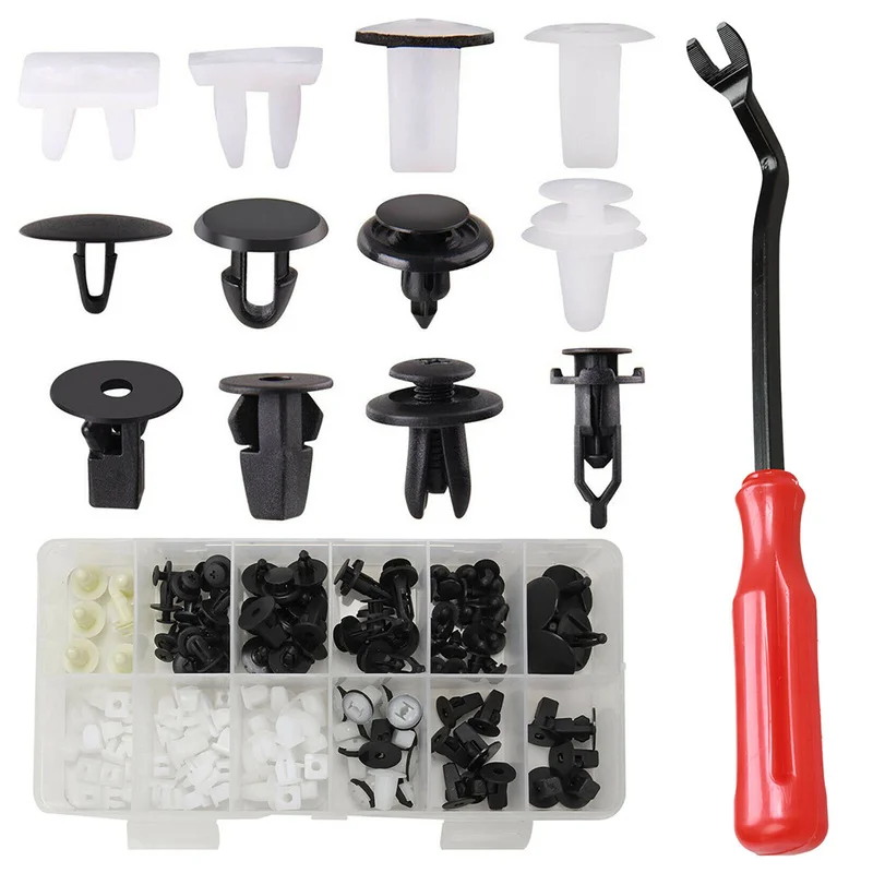 

146Pcs Car Retainer Fastener Clips Kit Auto Push Pin Rivets Set Bumper Fender Door Trim Panel Clips for Toyota Auto Accessories