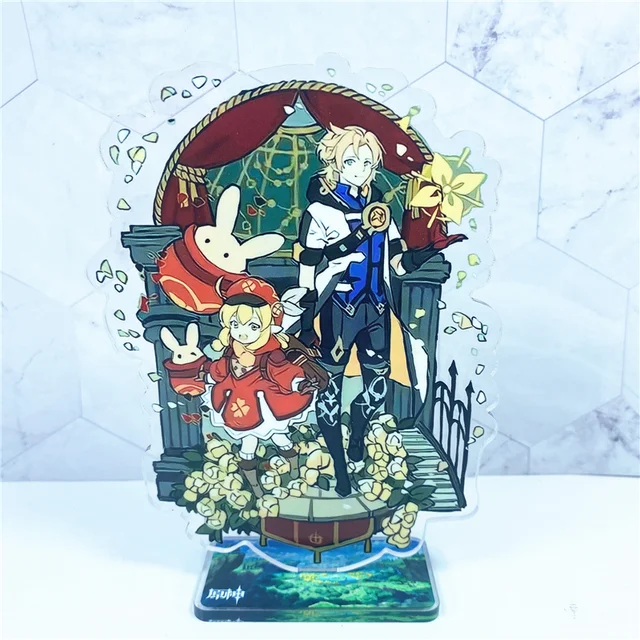 Anime Figure Genshin Impact Eula Klee Zhongli Xiao Acrylic Stand Model Plate Desk Decor Standing Sign Fans Collection Gifts 6
