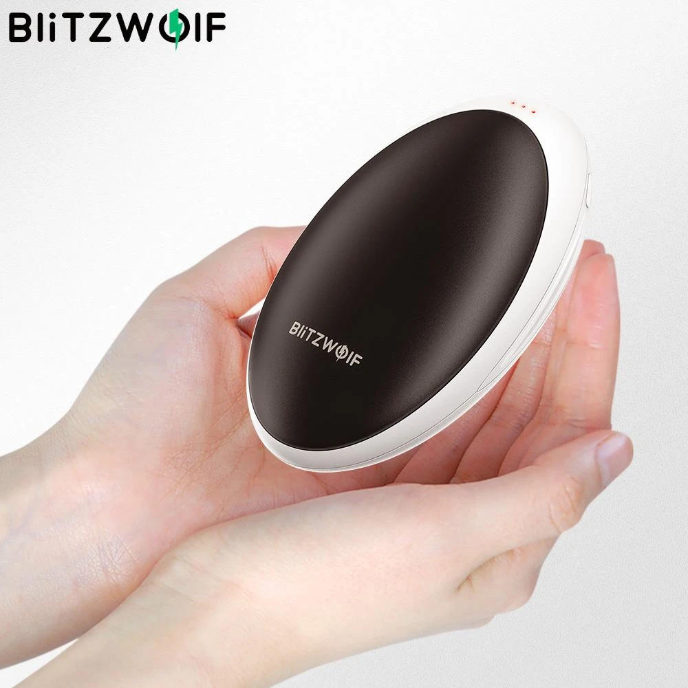 BlitzWolf BW-P15 5200mAh Portable Power Bank Rechargeable Hand Warmer Electric Pocket Warmer Double-sided Heating Power Bank power bank battery