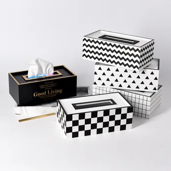 

Simple Modern Nordic Style Wooden Tissue Box Living Room Tea Table Napkin Paper Extraction Box Ins Creative Household Tissue Box