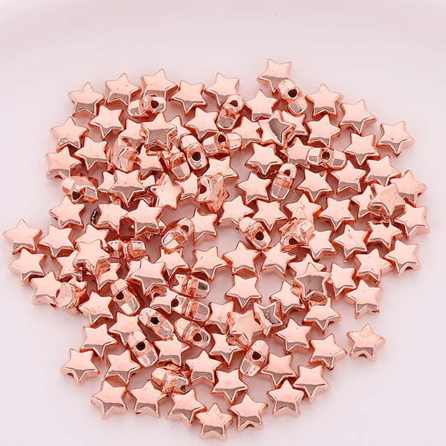 6/9mm Star Beads for Needlework Jewelry Making CCB Gold Plated Pentagram Spacer Beads Handmade Diy Bracelets