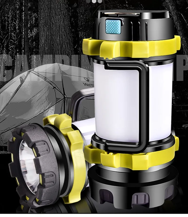

Flashlight Dimmable Spotlight Work Light Waterproof Searchlight Emergency Torch Camp Lamp LED Camping Light USB Rechargeable