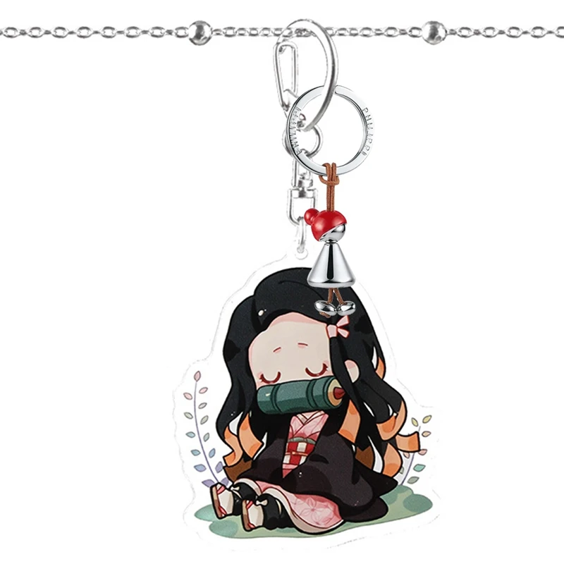 Аниме Demon Slayer брелок мультфильм акриловый милый рисунок двухсторонний прозрачный брелок косплей кулон ювелирные изделия для фанатов