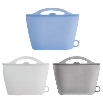 

5pcs Silicone Food Storage Containers Leakproof Containers Reusable Stand Up Zip Shut Bag Cup Fresh Bag Food Storage Bag