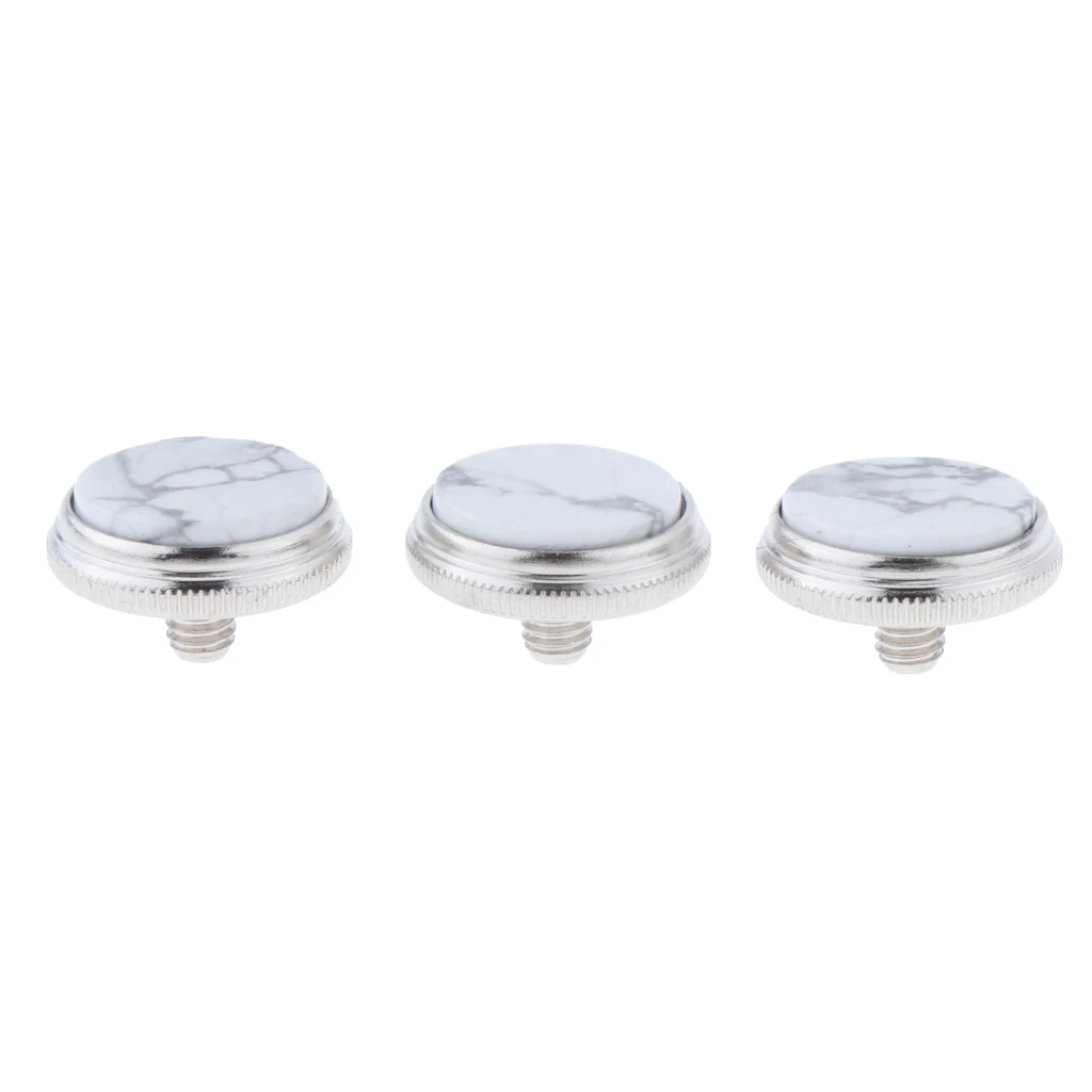 3 Pieces Alloy Shell Inlays Trumpet Finger Buttons Brass Instrument Accessories, 2 Colors for Choose