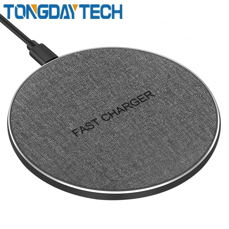 Беспроводное зарядное устройство Tongdaytech 10 Вт Qi для Iphone X 8 11 Pro Max металлическое