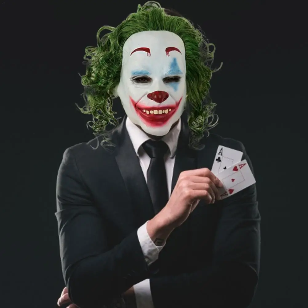 Stephen King's It Pennywise Джокер маска фильм клоун на Хэллоуин костюм косплей страшный шалость с волосами для вечерние Хэллоуин