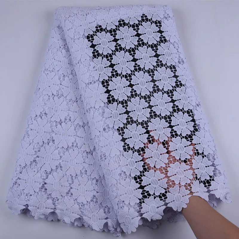 

Latest French Voile Lace Fabric African Net Embroidery guipure cord Lace Fabric For Nigerian swiss Wedding Party Dress