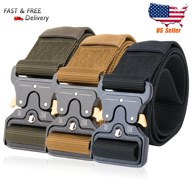 

125CM Wide belt Tactical Belts Nylon Military Army belt Outdoor Metal Buckle Heavy Duty Training Hunting Belt