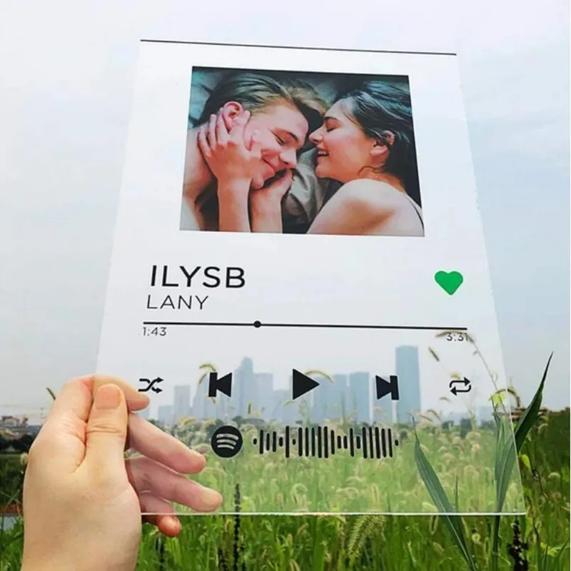 Custom Spotify Note Night Light 3D Dimmable USB Power Customized Colrful Photo Home Decor Festival Gift 3 White Light