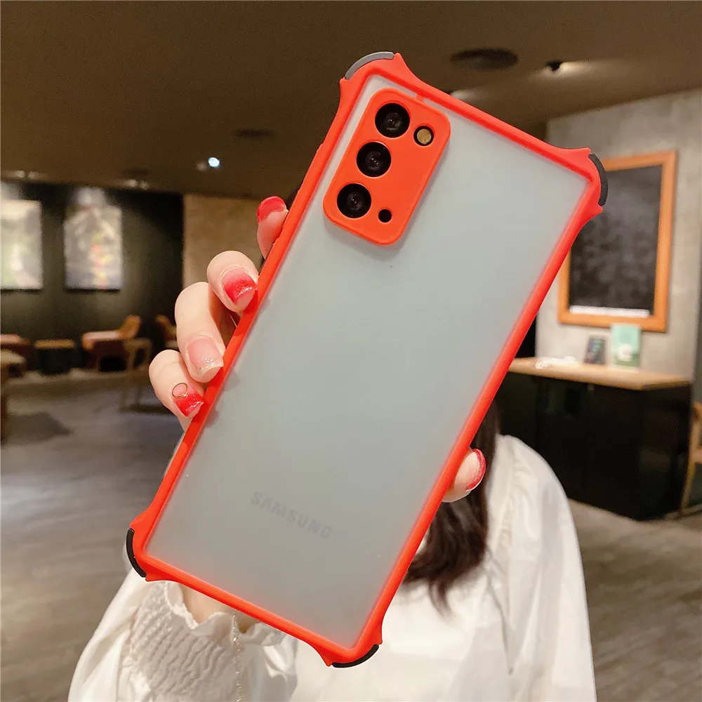 Shockproof Armor Matte Back Cover For Samsung Galaxy M02s M31s M01s Translucent Anti-Fall Soft Candy Color Phone Case kawaii samsung phone cases