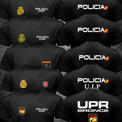 Новая испанская национальная полиция Espana Policia Cnp Uip УПО Футболка против
