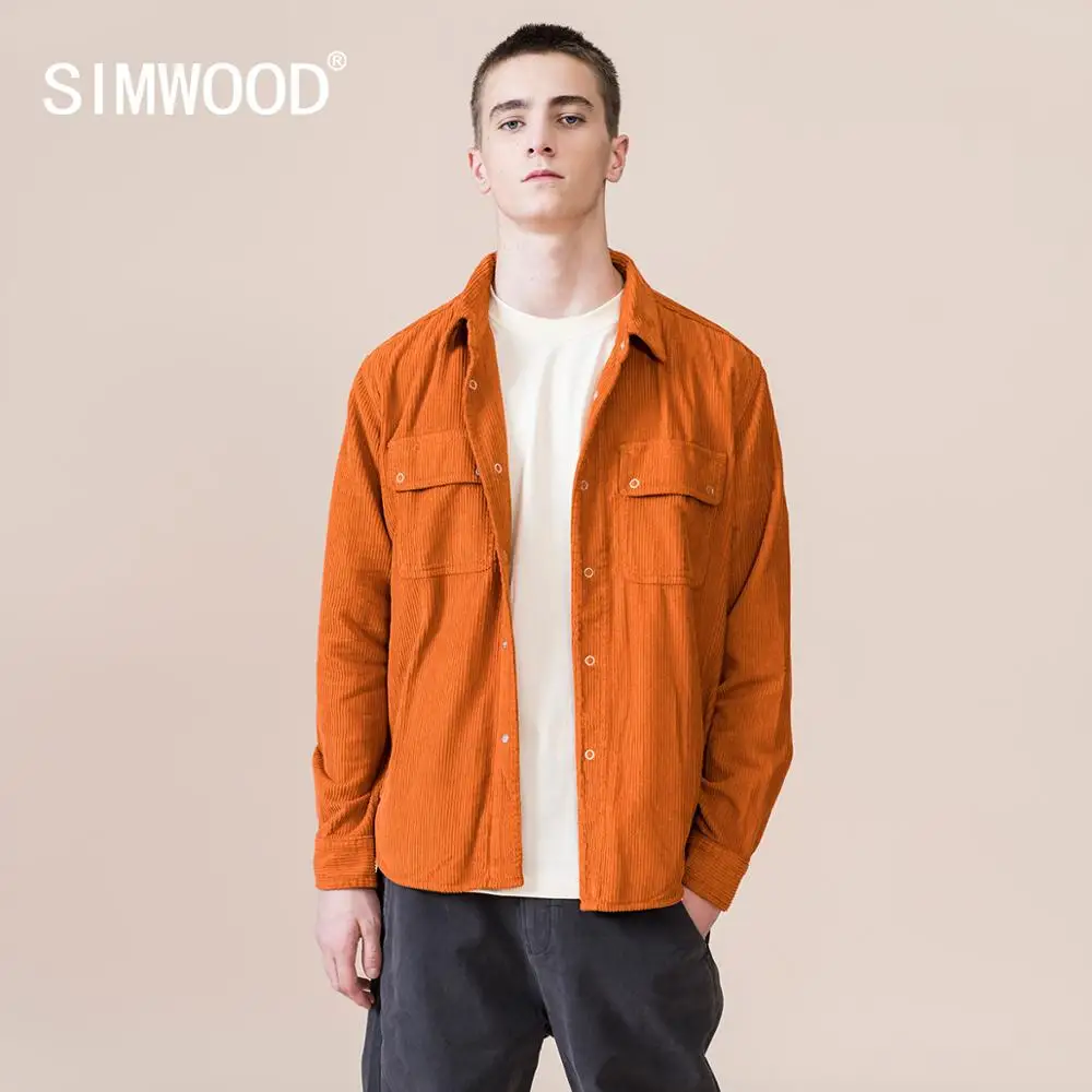 Мужская Вельветовая куртка SIMWOOD модная Дальнобойщик из 100% хлопка Брендовая