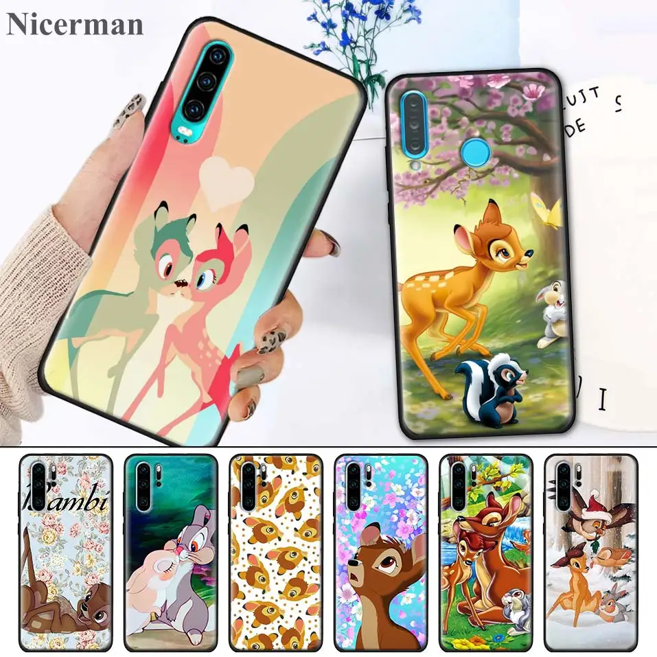 

Silicone TPU Case Cover for Huawei P30 P20 P10 Mate 30 20 10 Lite Pro P Smart Z Plus 2019 Nova 5i Pro Fundas Coque Bambi Thumper