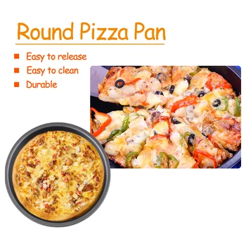 9-дюймовая сковорода Для Выпечки Пиццы, антипригарная круглая форма для кекса жаропрочная Антипригарная посуда для пиццы противень для вып...