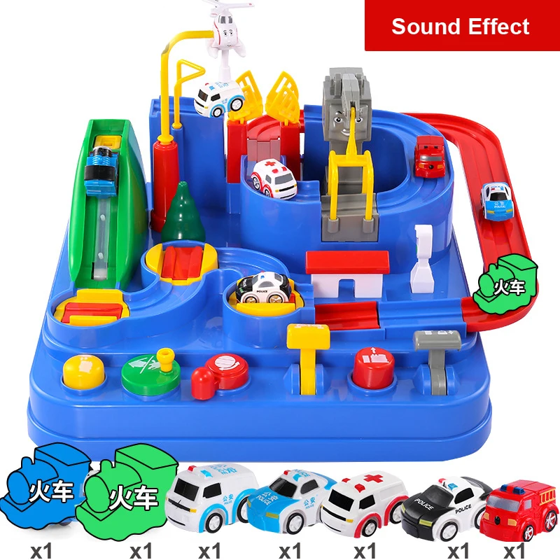 Track race car adventure combination inertia train track toys game Clearance