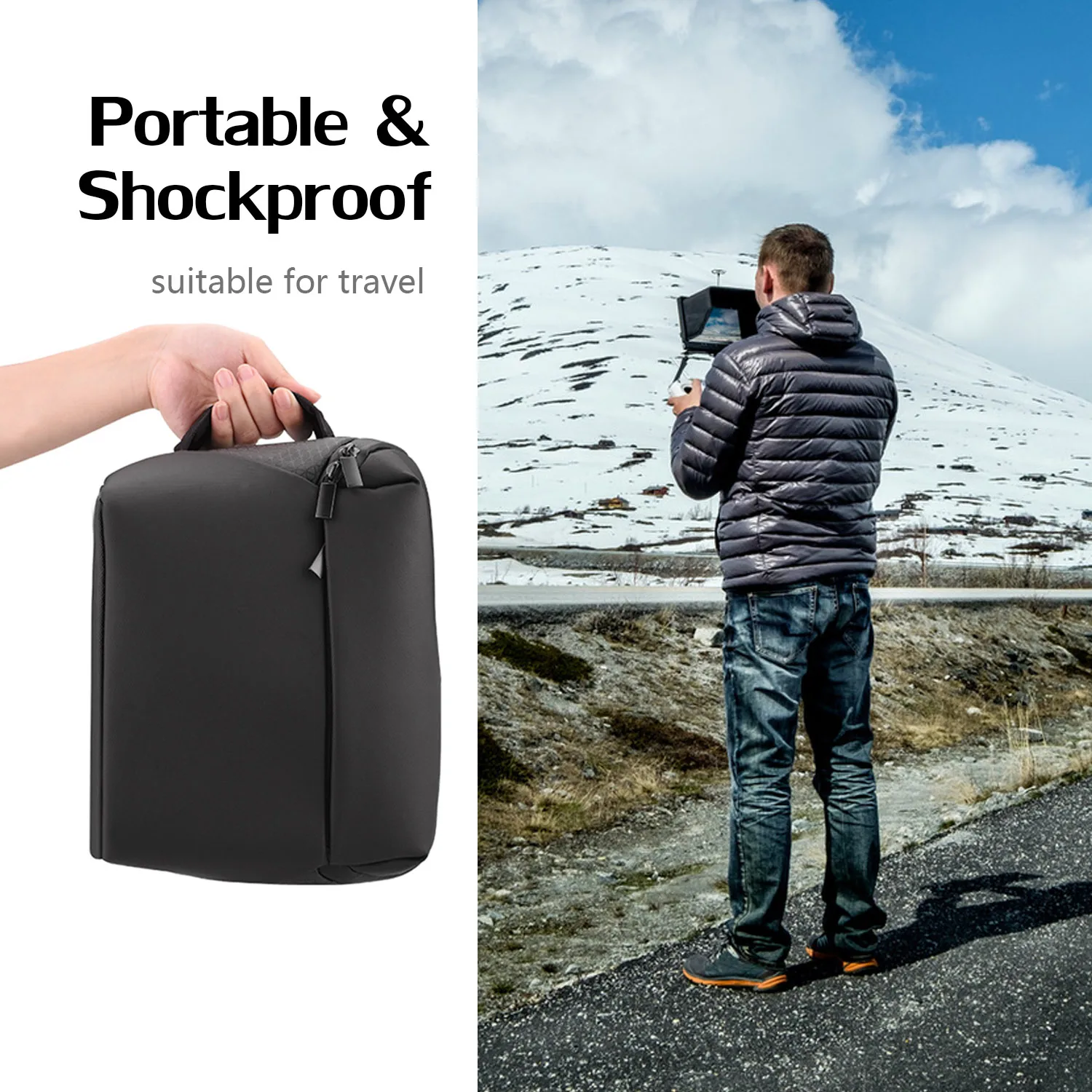 BRDRC Portable Shoulder Storage Bag High Capacity Shockproof Backpack Travel Carry Case for DJI Mavic Air 2 Drone Accessories