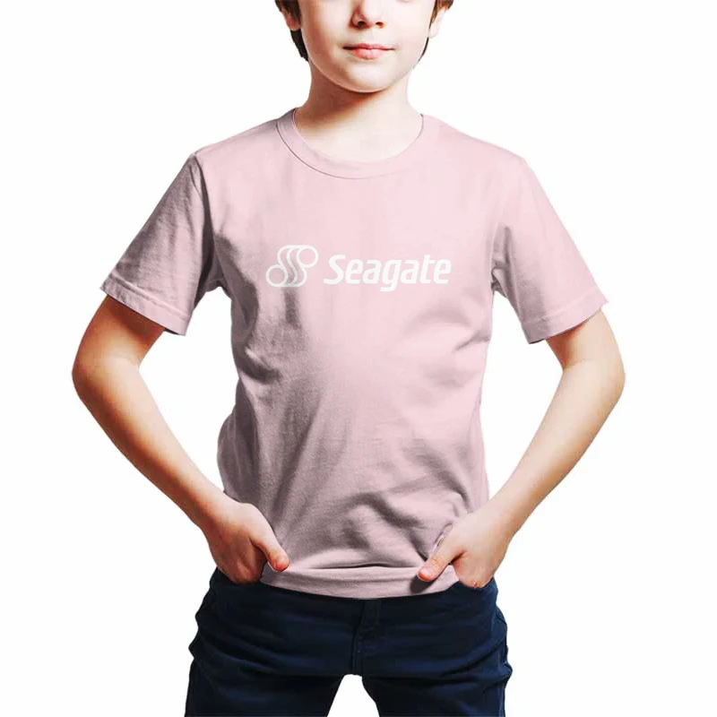 Хлопковая детская футболка Seagate с принтом гладильной бумаги мужская женская