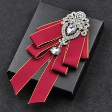 Высококачественная Хрустальная Мужская брошь галстук-бабочка карман ткань костюм галстуки для жениха лучший мужской наряд мужской подарок корейская мода многослойный галстук-бабочка