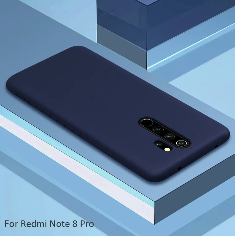 Жидкий силиконовый чехол Nillkin для Xiaomi Redmi Note 8 Pro, мягкий гелевый резиновый тонкий защитный чехол