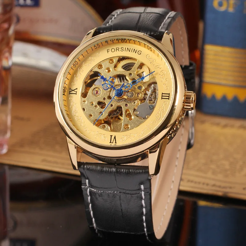 

Hot Selling Forsining Men Fashion Casual Europe And America Hollow out Fully Automatic Analog Watch