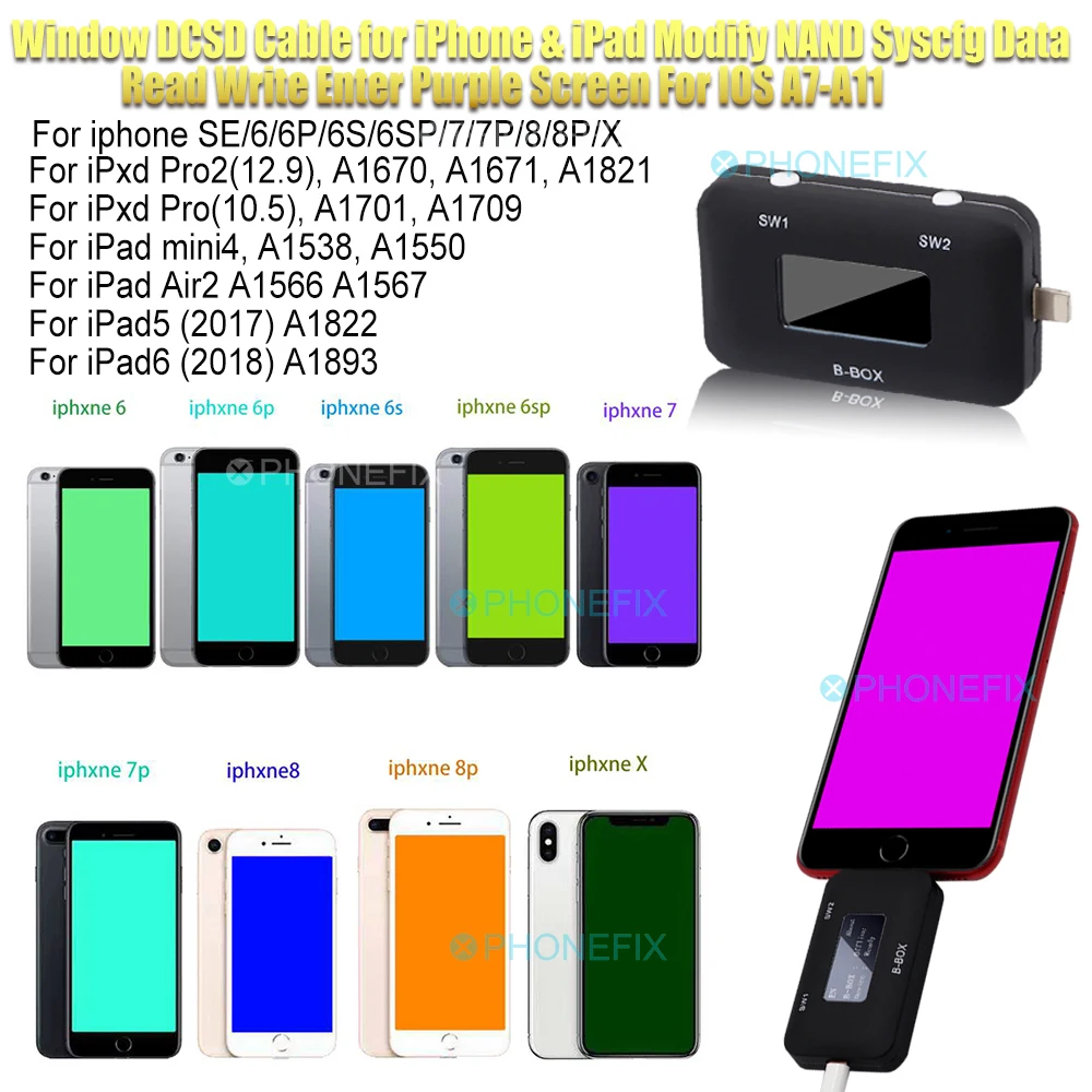 Плата JC B BOX C3 DFU Tool Windows DCSD для IOS A7 A11 одна кнопка фиолетовый режим iPhone & iP * d