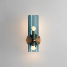 Современный простой светодиодный настенный светильник дымчатый серый/синий/белый стекло художественное бра для скандинавских гостиной ресторана спальни прикроватные светильники