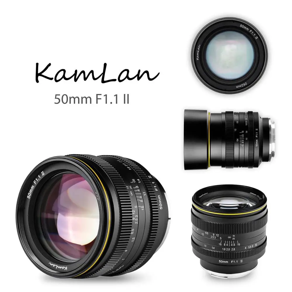 Ручная Фокусирующая линза Kamlan 50 мм для камер FUji M4/3 с большой диафрагмой NEX 8