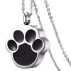 Unisex Stainless Steel Pet,Dog/Cat Jewelry Paw Print Cremation Jewelry Ashes Holder Pet Memorial Urn Necklace For Memory 4