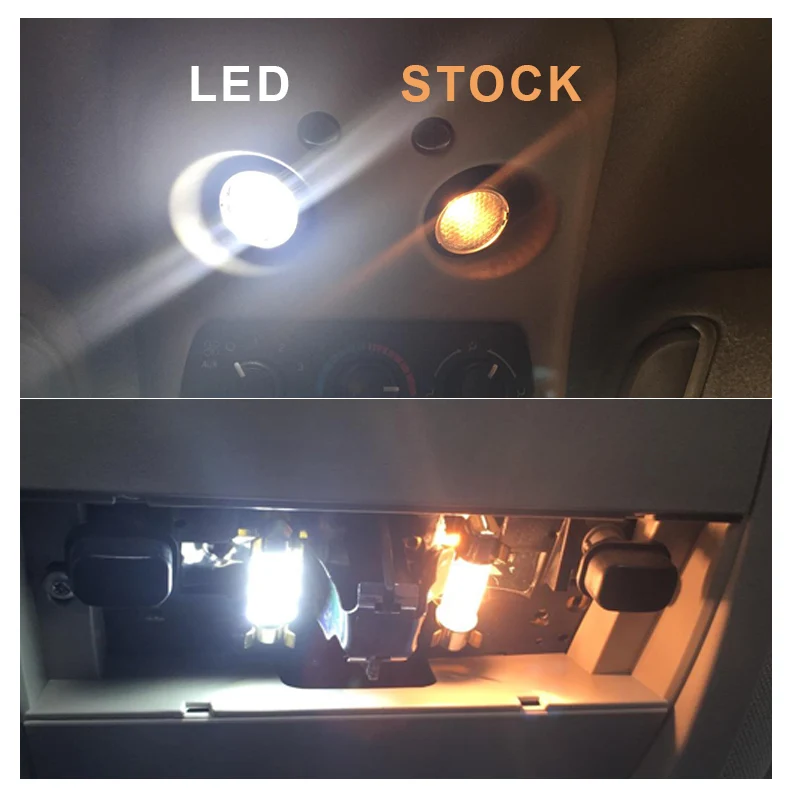 11pcs White Canbus LED Bulbs Interior Map Trunk Door Light
