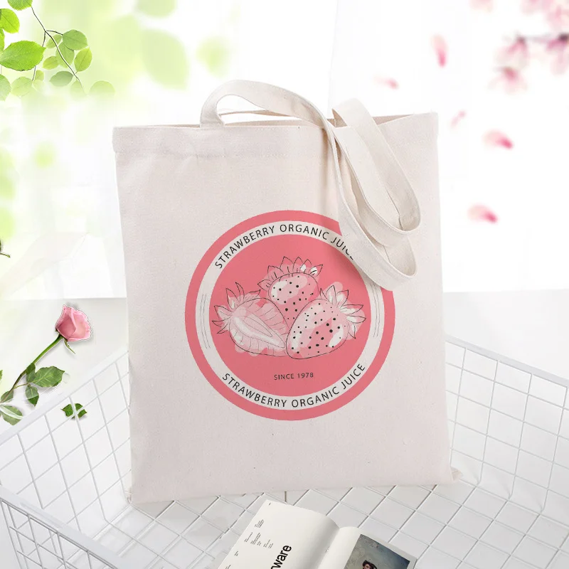 Розовая серия Холщовая Сумка вместительная сумка для покупок сумка на заказ Печать текстовый логотип DIY ежедневное использование экологическая многоразовая утилизация