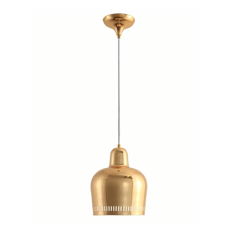 

Denmark Nordic Golden Bell Pendant Lights Modern Designer Metal lamp Luster LED Pendant Lamp Dining Room Bar De Fixtures
