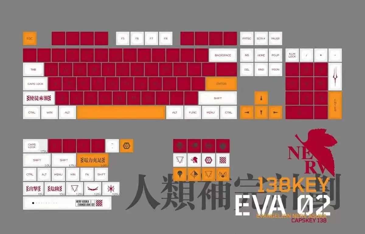 Pbt Dye Subbed Tema Key Cap Teclado Mecânico Xda Profile Keycaps Rosa Branco Vermelho Branco Set - Imagem 6
