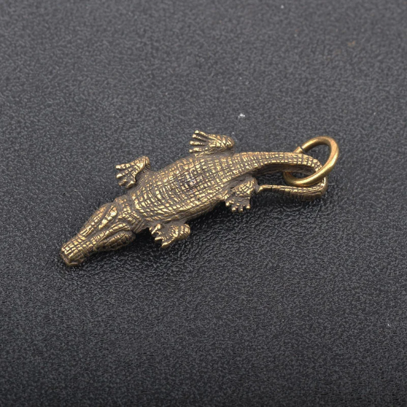 Античный бронзовый маленький статуя крокодила украшения для дома ретро медная фигурка животного аллигатора фэн-шуй бизнес украшения ремесла